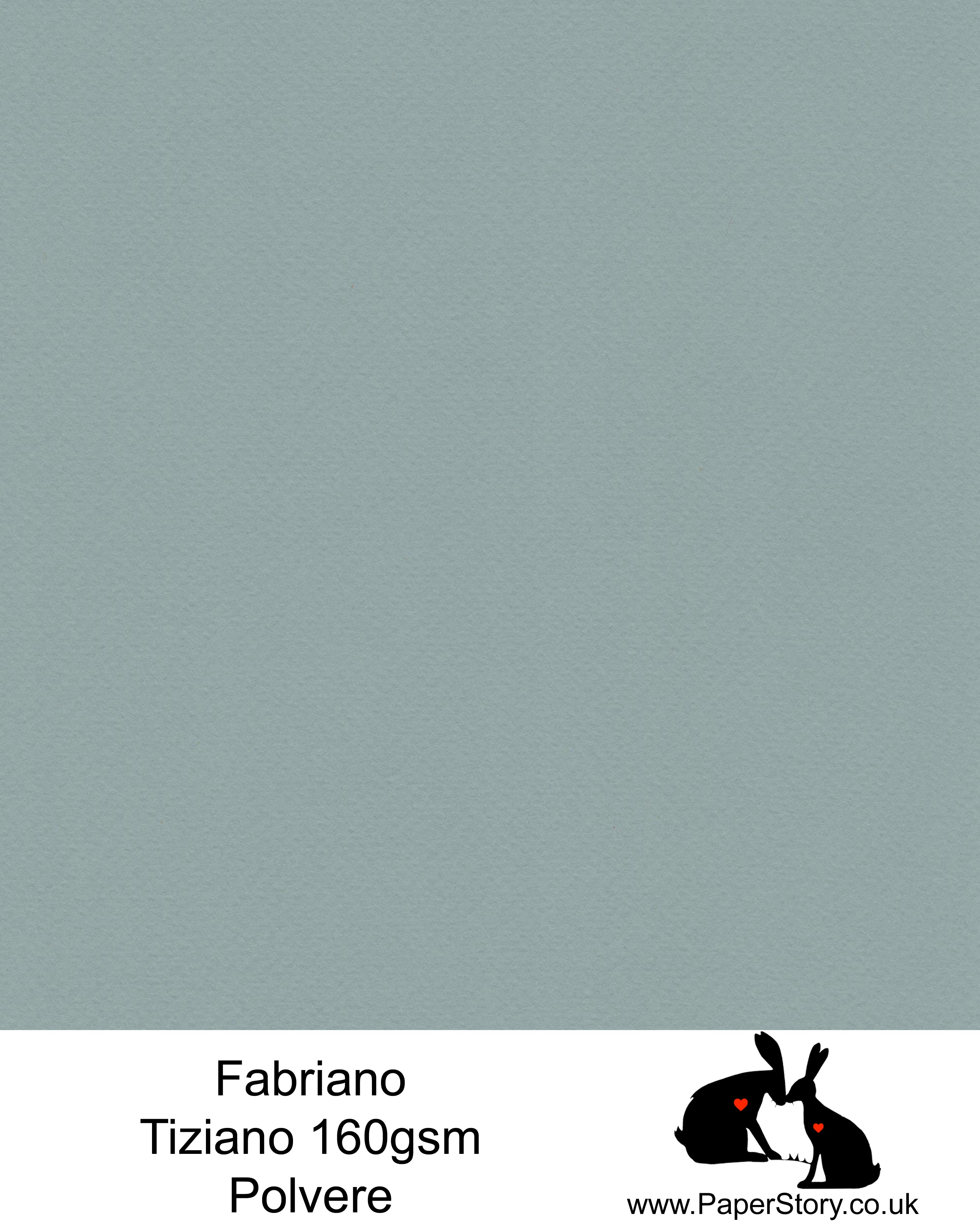 High quality paper from Italy, Polvere, blue with cool hint of grey Fabriano Tiziano is 160 gsm, Tiziano has a high cotton content, a textured naturally sized surface. This paper is acid free to guarantee long permanence in time, pH neutral. It has highly lightfast colours, an excellent surface making and sizing which make this paper particularly suitable for papercutting,