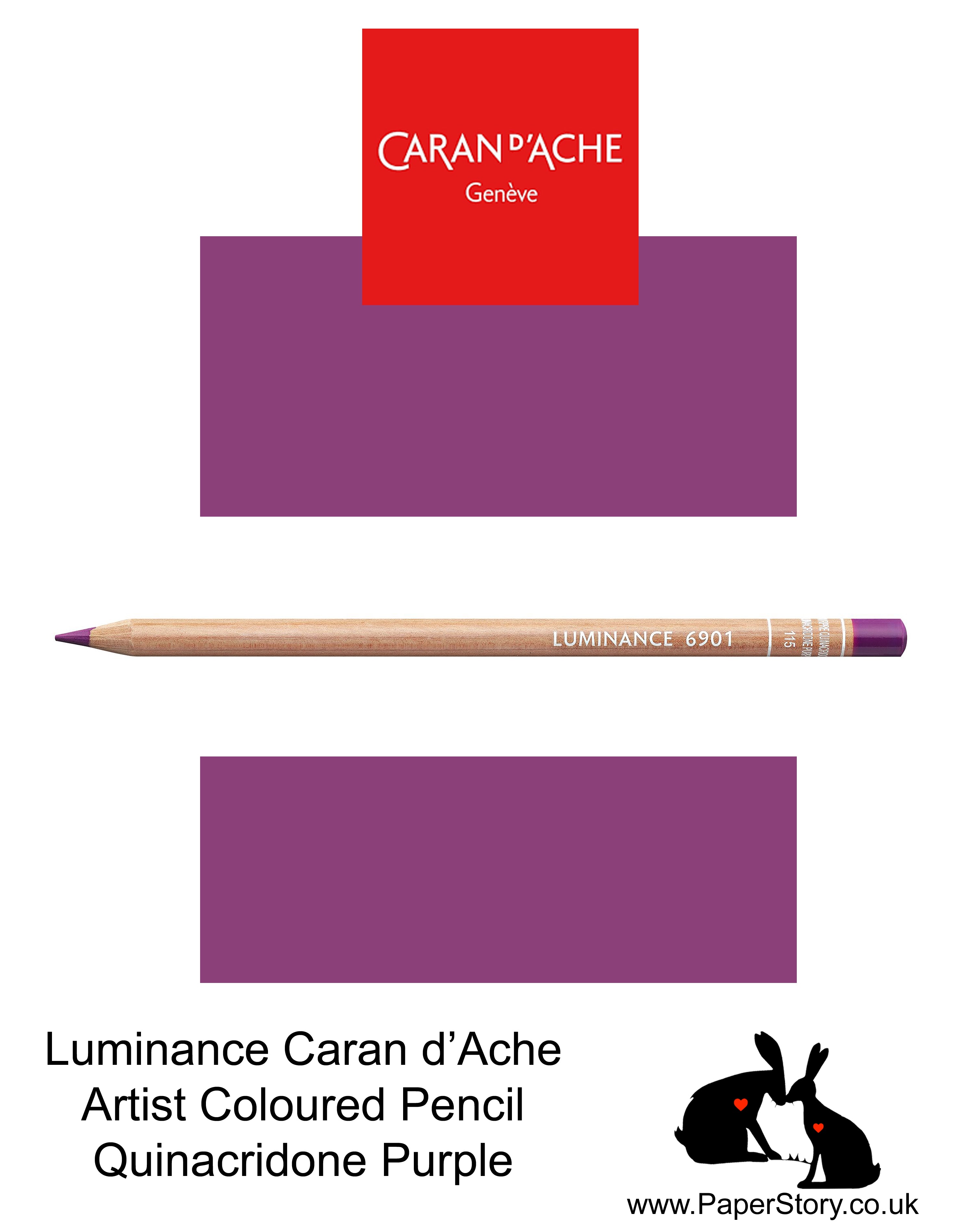 Caran d'Ache Luminance individual Artist Colour Pencils 6901 Quinacridone Purple 115