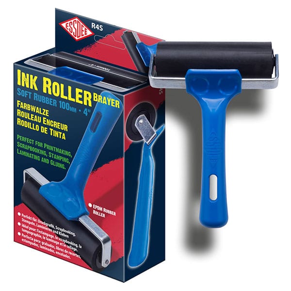 Essdee Ink Roller Blue Handle Soft rubber 100mm ( 4 inches )