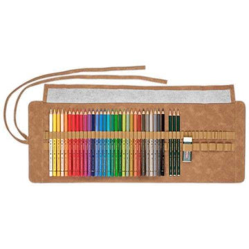 New FABER CASTELL  Polychromos Artists Colour Pencil Roll set of 34