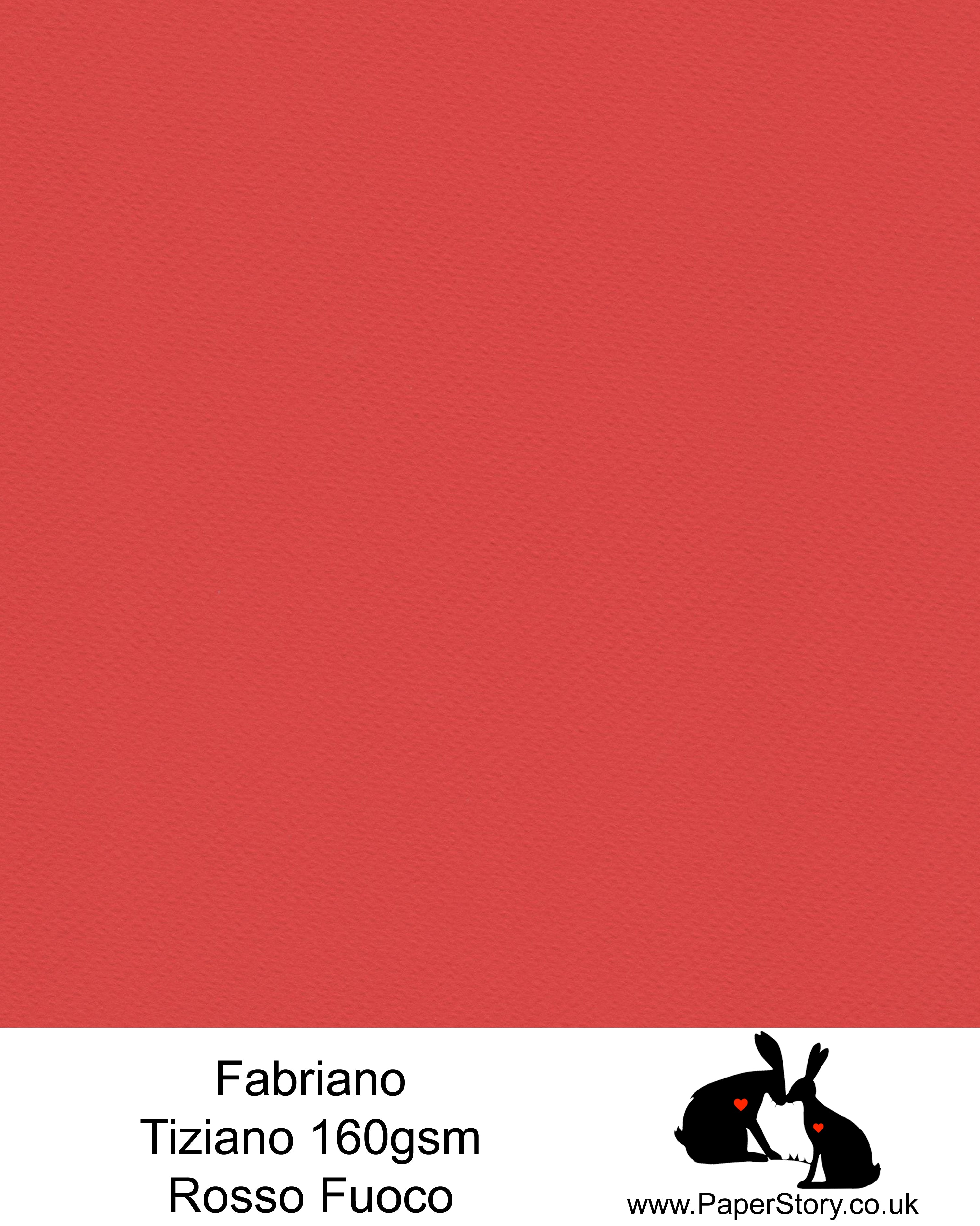 High quality paper from Italy, Rosso Fuoco (Fire Red) Fabriano Tiziano is 160 gsm, Tiziano has a high cotton content, a textured naturally sized surface. This paper is acid free to guarantee long permanence in time, pH neutral. It has highly lightfast colours, an excellent surface making and sizing which make this paper particularly suitable for papercutting