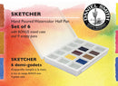 DANIEL SMITH Watercolour Sketcher Paint Set of 6 half pans plus bonus 9 empty half pans
