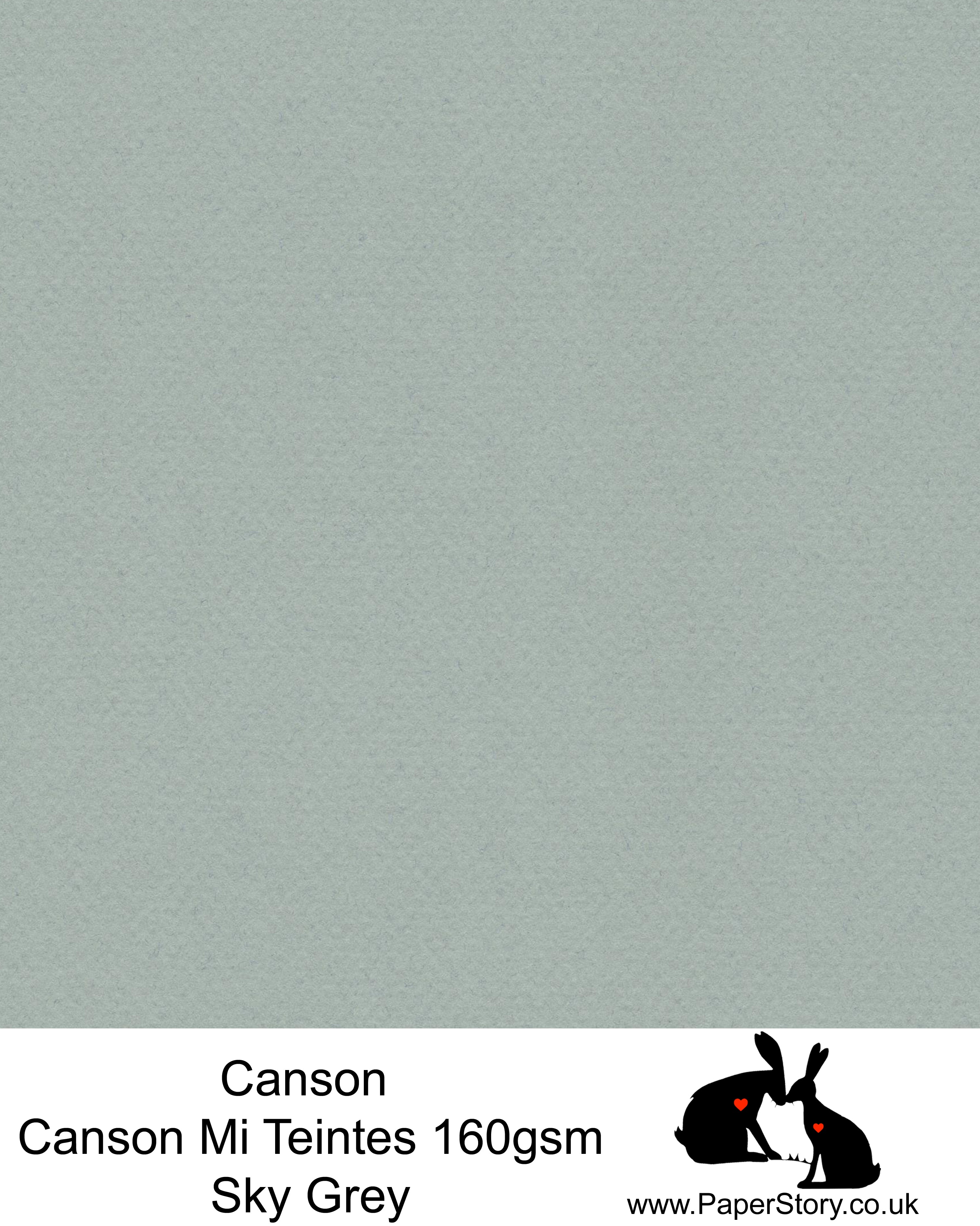 Canson Mi Teintes acid free, sky grey, grey with a cool tint of blue, hammered texture honeycomb surface paper 160 gsm. This is a popular and classic paper for all artists especially well respected for Pastel  and Papercutting made famous by Paper Panda. This paper has a honeycombed finish one side and fine grain the other. An authentic art paper, acid free with a  very high 50% cotton content. Canson Mi-Teintes complies with the ISO 9706 standard on permanence, a guarantee of excellent conservation  