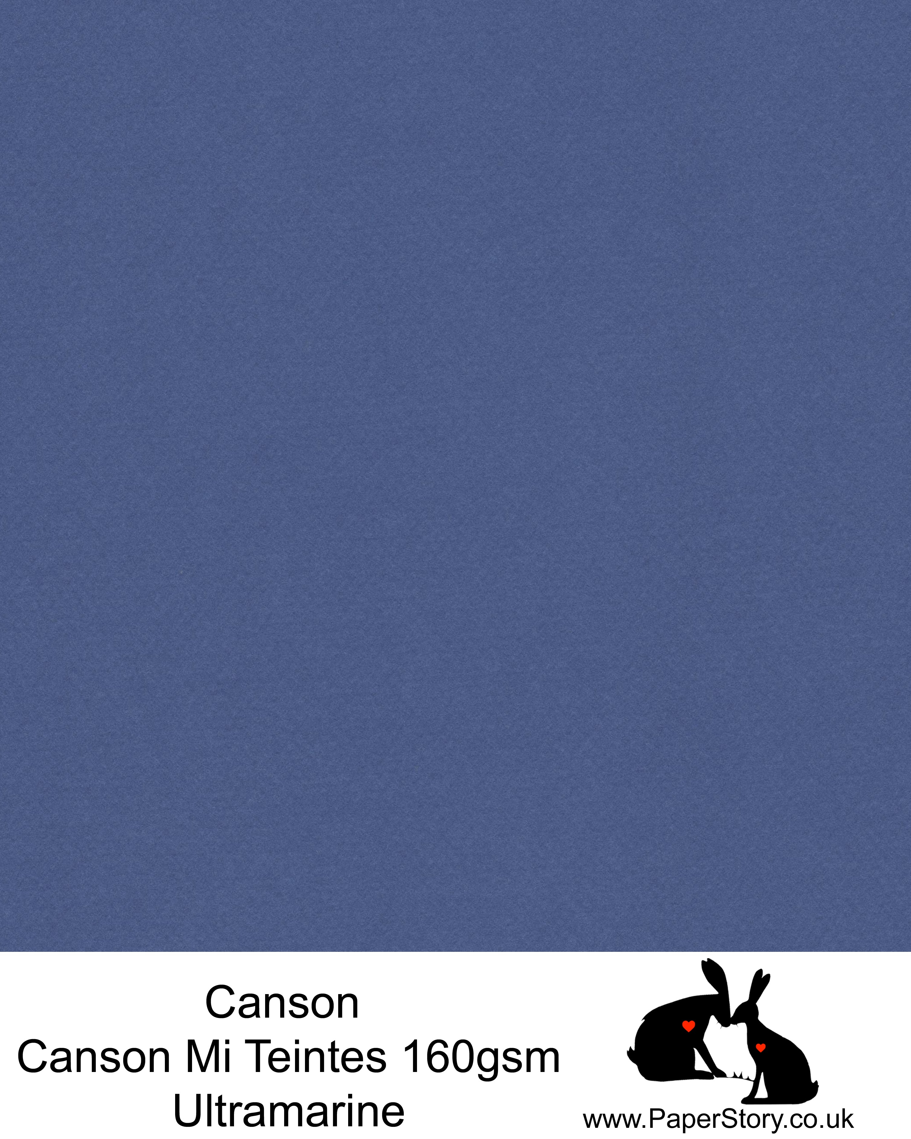 Canson Mi Teintes acid free, deep blue ultramarine, hammered texture honeycomb surface paper 160 gsm. This is a popular and classic paper for all artists especially well respected for Pastel  and Papercutting made famous by Paper Panda. This paper has a honeycombed finish one side and fine grain the other. An authentic art paper, acid free with a  very high 50% cotton content. Canson Mi-Teintes complies with the ISO 9706 standard on permanence, a guarantee of excellent conservation