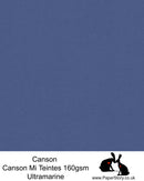 Canson Mi Teintes acid free, deep blue ultramarine, hammered texture honeycomb surface paper 160 gsm. 