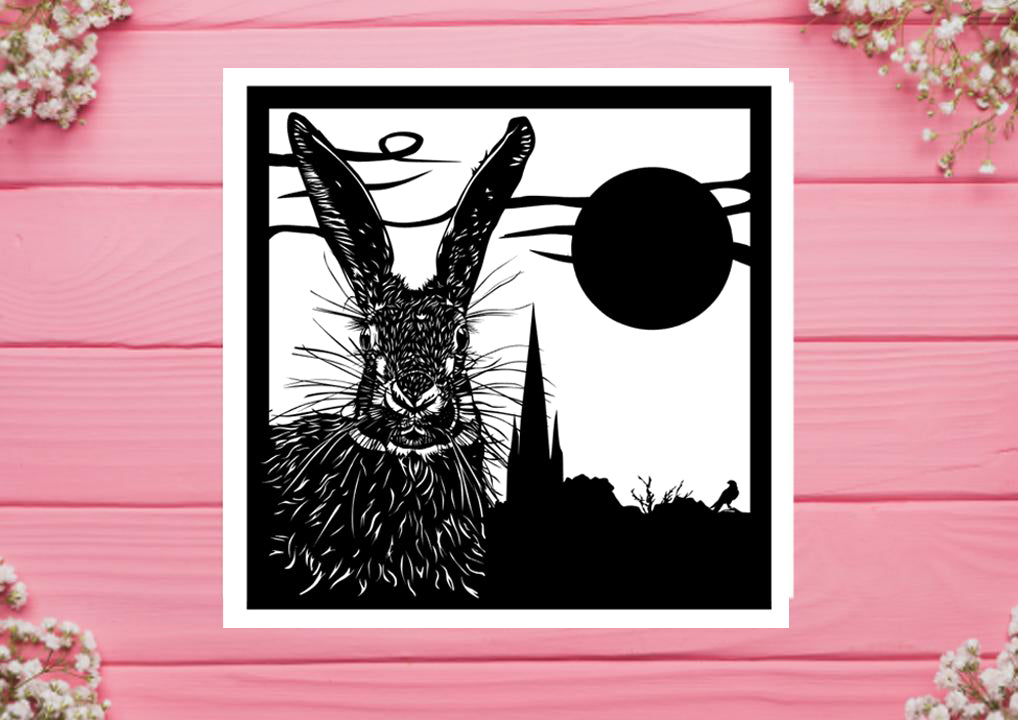 Greetings Card  by PaperStory  Hare "Guardian of the City"