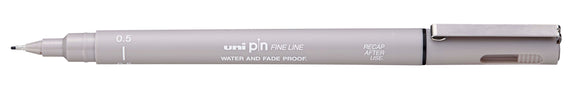 Uni Pin Fine Line Light Grey Waterproof Drawing Pen. The Uni Pin pen range uses fade proof, waterproof pigment ink.