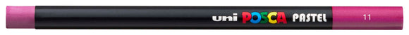 New Uni POSCA Pastels, Fuchsia pink, these  new style wax and oil mixed pastel colours can be blended and overlaid, you can stipple, colour block, cross-hatch, scratch and outline. You can heat the sticks to create textured effects.