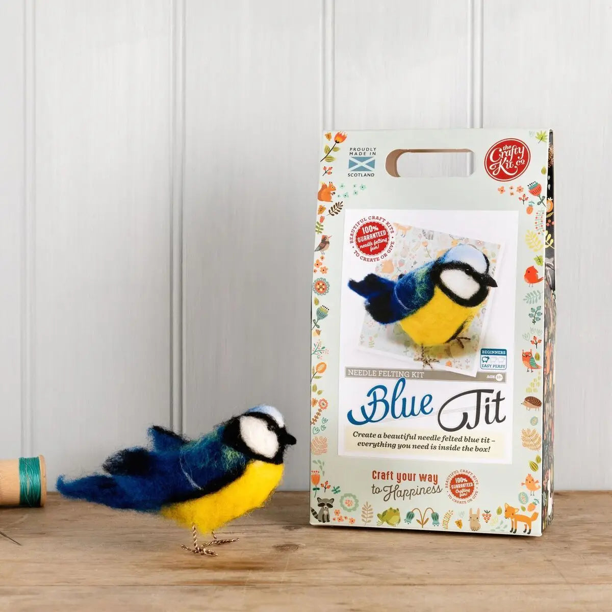The Crafty Kit Company British Birds Blue Tit Needle felting kit