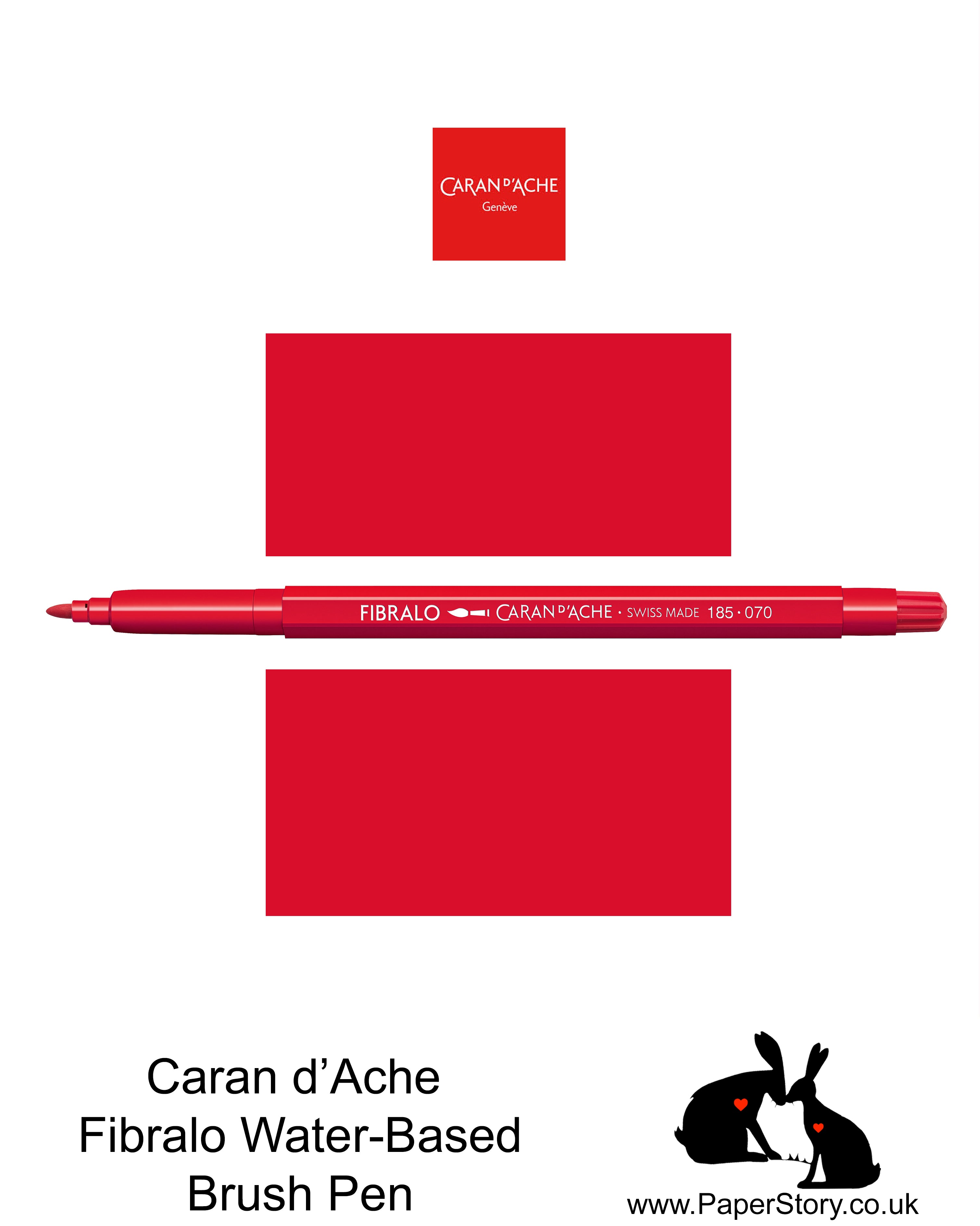Caran D'Ache Fibralo Water-soluble fibre-tipped brush pen Nº070 Scarlet Red
