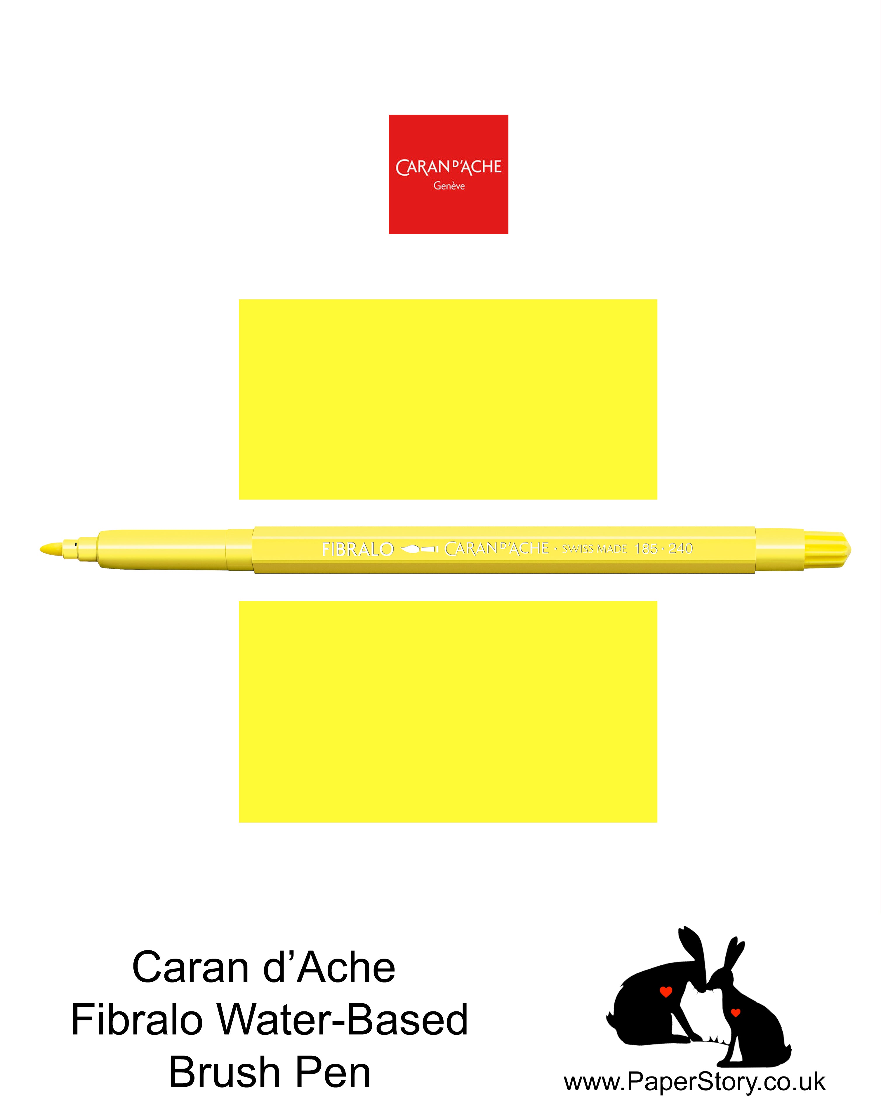 Caran D'Ache Fibralo Water-soluble fibre-tipped brush pen Lemon Yellow