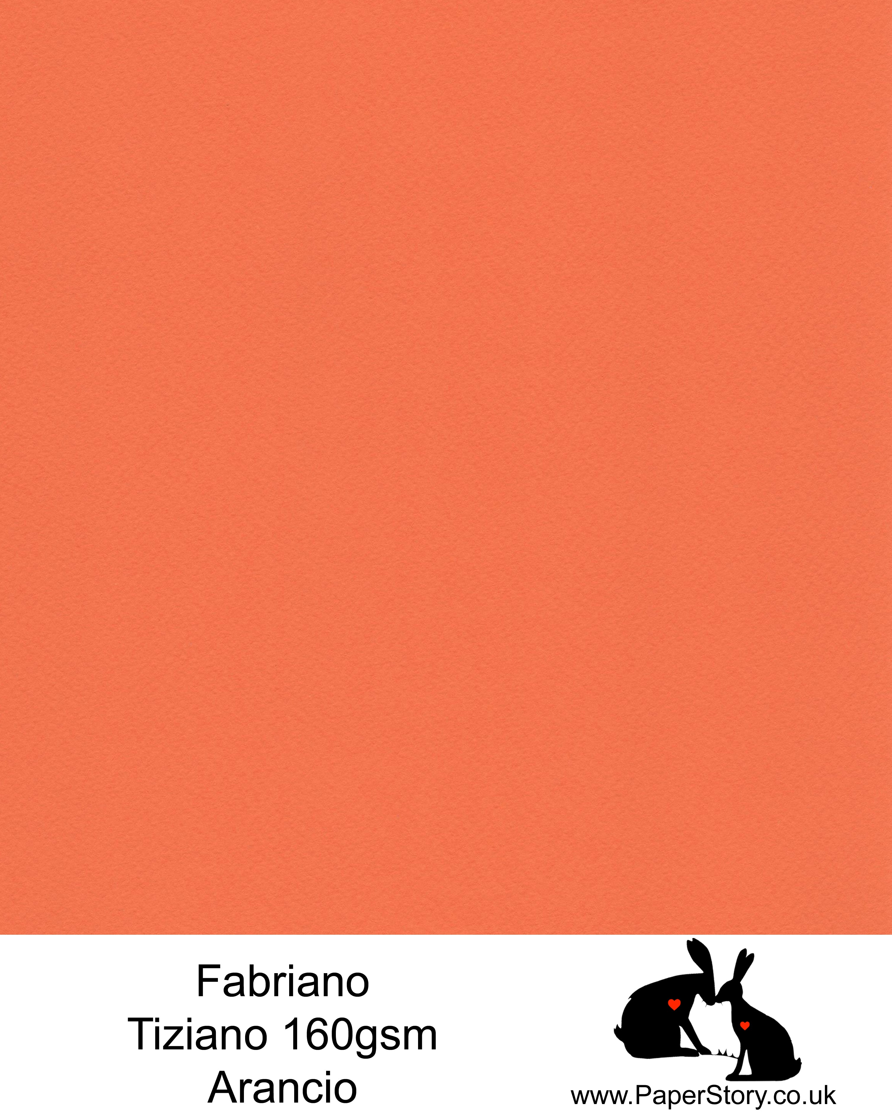 High quality paper from Italy, Arancio Orange Fabriano Tiziano is 160 gsm, Tiziano has a high cotton content, a textured naturally sized surface. This paper is acid free to guarantee long permanence in time, pH neutral. It has highly lightfast colours, an excellent surface making and sizing which make this paper particularly suitable for papercutting, pastels, pencil, graphite, charcoal, tempera, air brush and watercolour techniques. Tiziano can be used for all printing techniques.