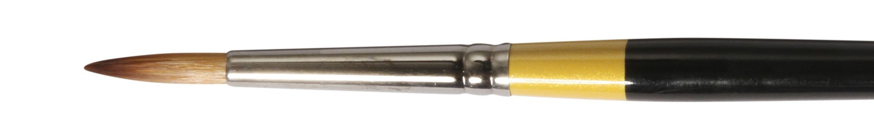 Daler Rowney System 3 Short Handle Brush Round  SY85 Size 6 Shape: Round Hair Width: 4.2 mm Hair Length: 21 mm Handle Length: Short