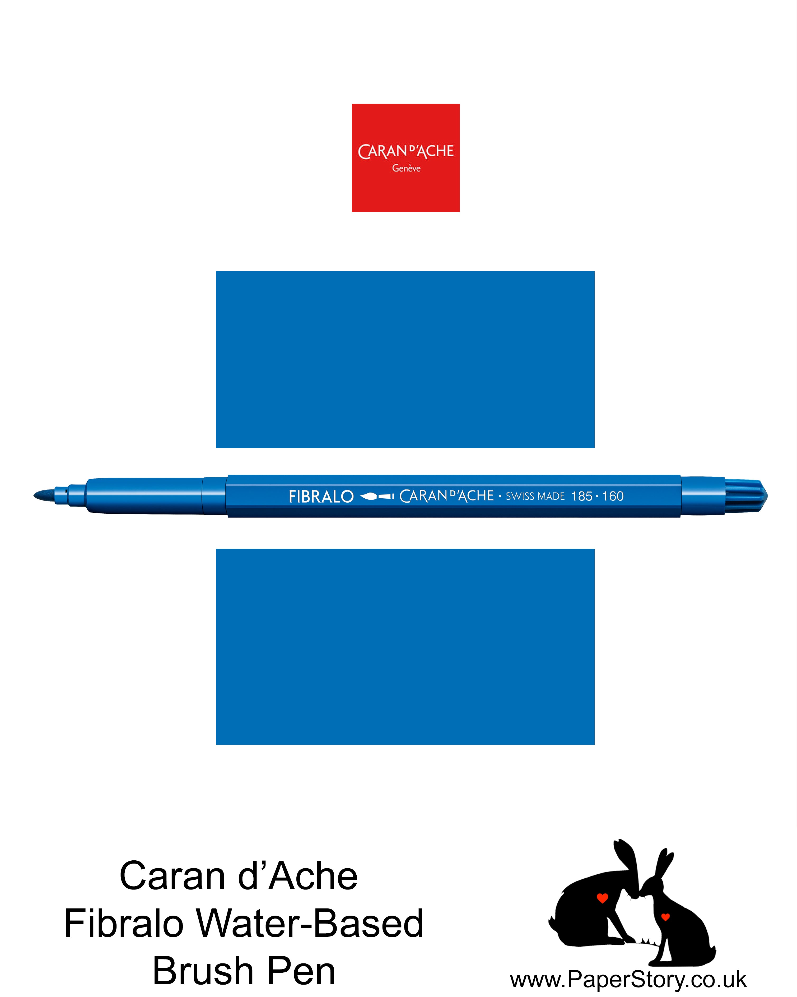 Caran D'Ache Fibralo Water-soluble fibre-tipped brush pen Nº160 Cobalt Blue