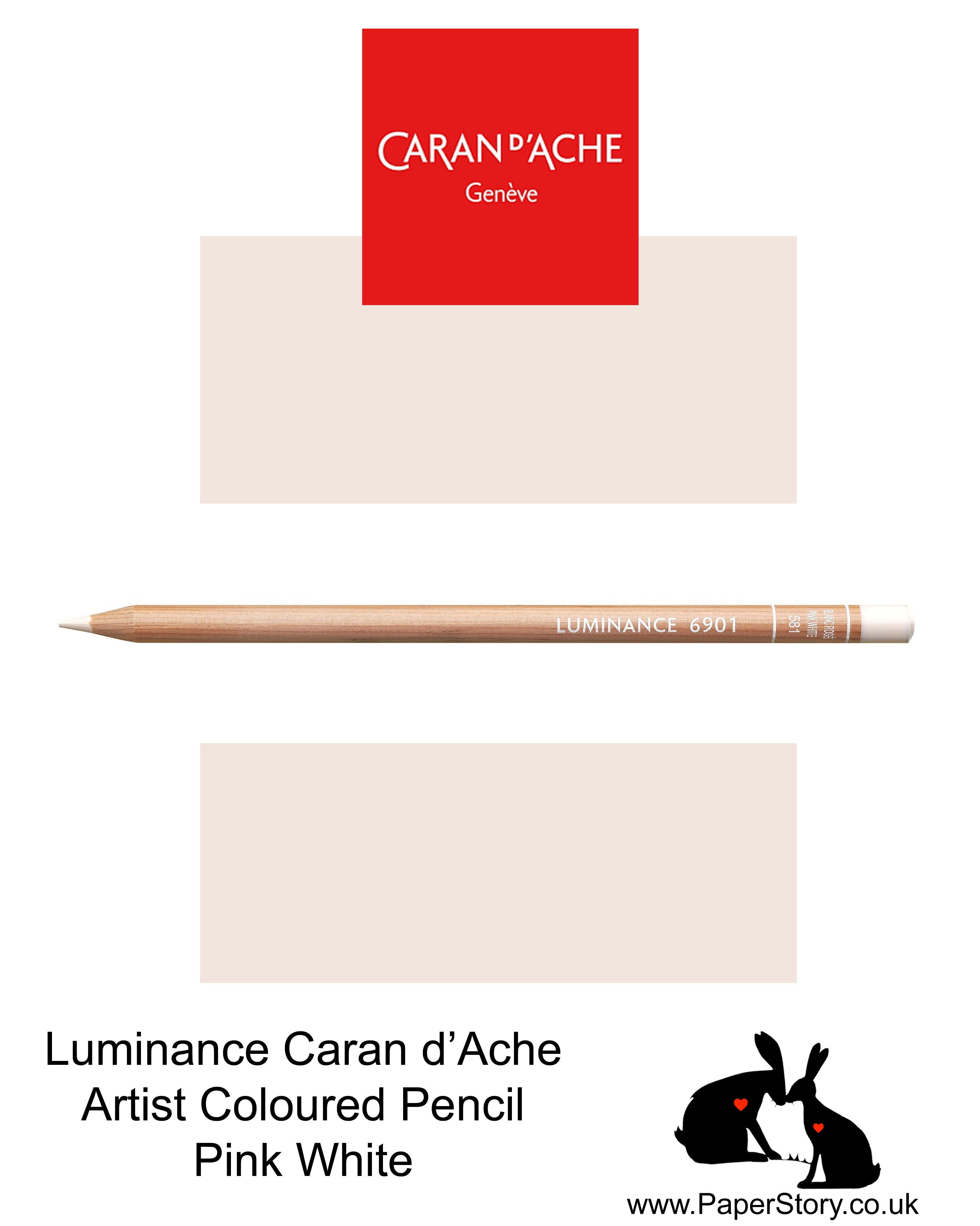NEW Caran d'Ache Luminance individual Artist Colour Pencils 6901 Pink White 581
