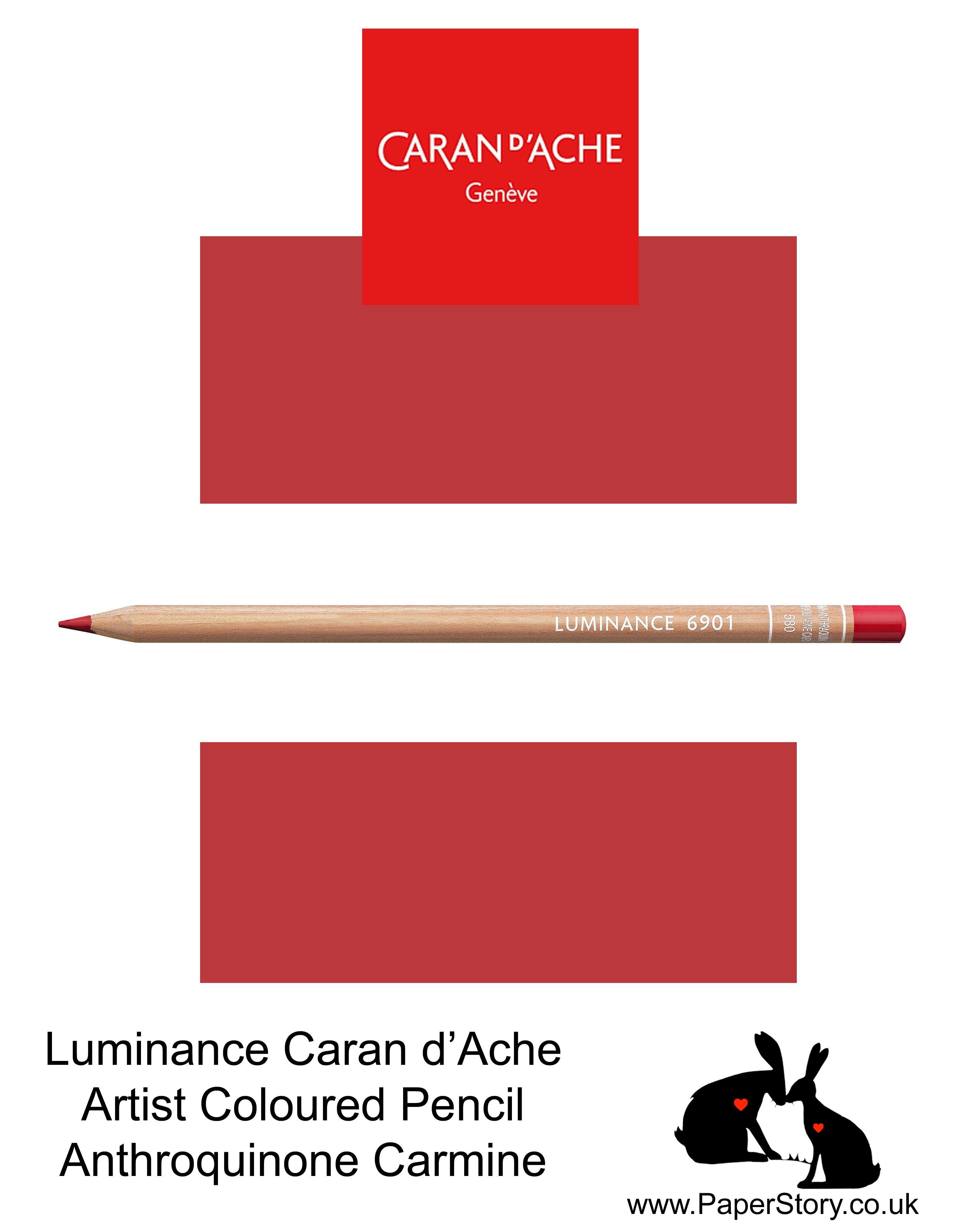 NEW Caran d'Ache Luminance individual Artist Colour Pencils 6901 Anthroquinone Carmine 580