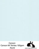 Canson Mi Teintes acid free, Azure Pale Blue, hammered texture honeycomb surface paper 160 gsm. 