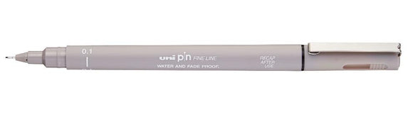 Uni Pin Fine Line Light Grey Waterproof Drawing Pen. The Uni Pin pen range uses fade proof, waterproof pigment ink
