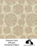 A4 Smooth card 280 gsm single sided, Christmas Baubles large repeating pattern, on a taupe background.  Smooth card, perfect for crafting and card making.