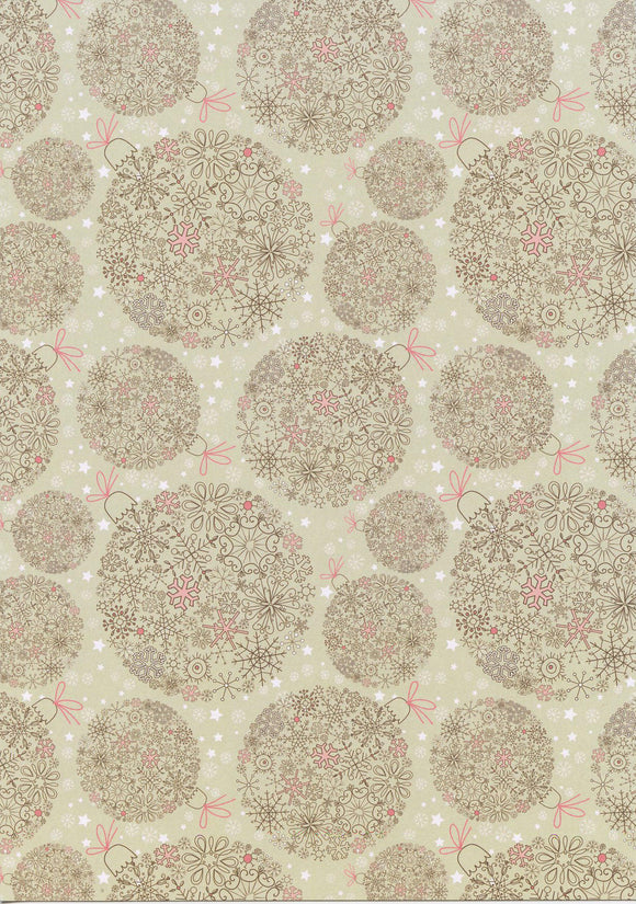 Smooth single sided card 280 gsm Christmas Baubles A4 x 10 sheets