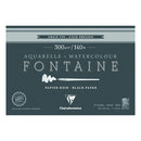 Fontaine 100 % Cotton : Clairefontaine Watercolour : Black Paper 300gsm  : Cold Press : 7 x 10 inches : 15 Sheets Black