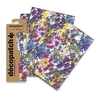 Décopatch Bright flowers and leaves x 3 sheets