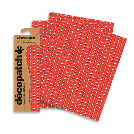 Décopatch flower hearts pack x 3 sheets