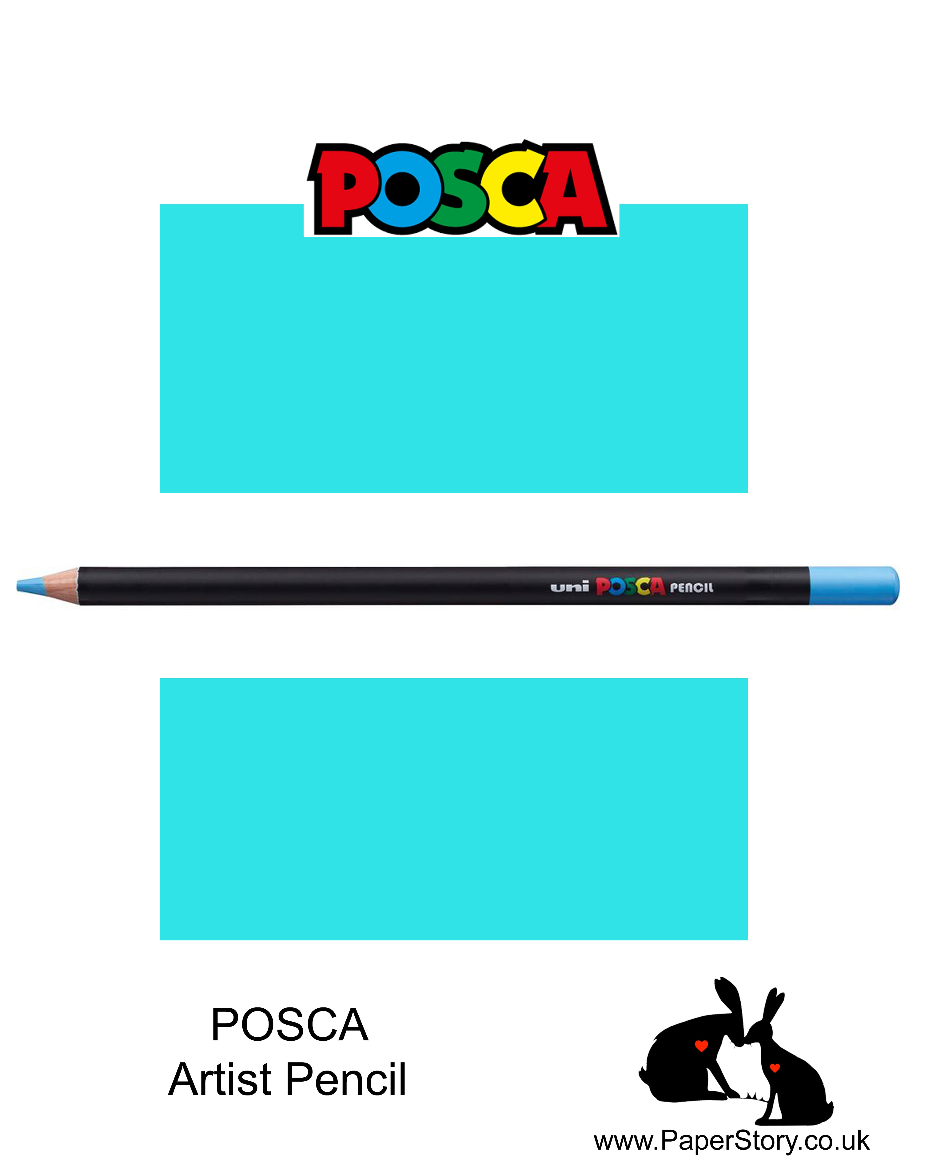 Uni POSCA individual Coloured Pencils Blue Green 39 POSCA Artist quality coloured pencils. Blue Green, resembles a bright turquoise colour.