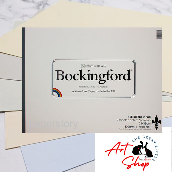 Bockingford Rainbow Watercolour paper 300gsm Cold Pressed pad 28x38cm 