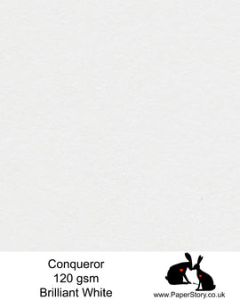 A4 Conqueror Brilliant White Calligraphy Paper 120 gsm. a crisp and contemporary paper, Conqueror paper is ideal for card insets, printing and lends itself brilliantly for calligraphy and use with dip pen and Coliro Finetec colours