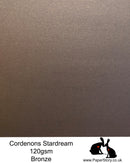 A4 Stardream 120gsm paper for Papercutting, craft, flower making  and wedding stationery. Bronze, is a stunning chocolate brown and has beautiful warm undertones with shimmering light reflection with a hint of gold. Stardream is a luxury Italian paper from Italy, it is a double sided quality Pearlescent paper with a matching colour core. FSC Certified, acid free, archival and PH Neutral