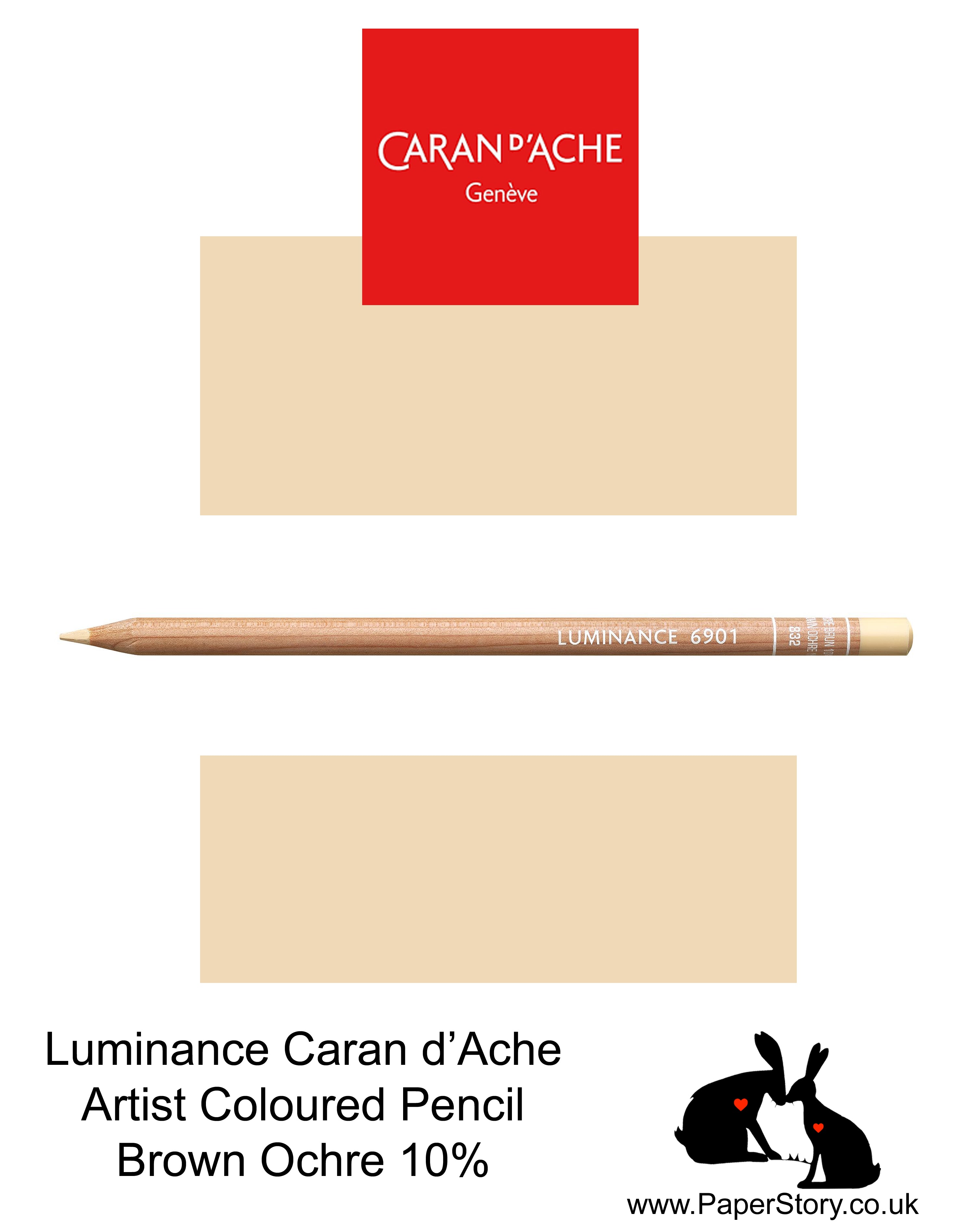 Caran d'Ache Luminance individual Artist Colour Pencils 6901 Brown Ochre 10% 832