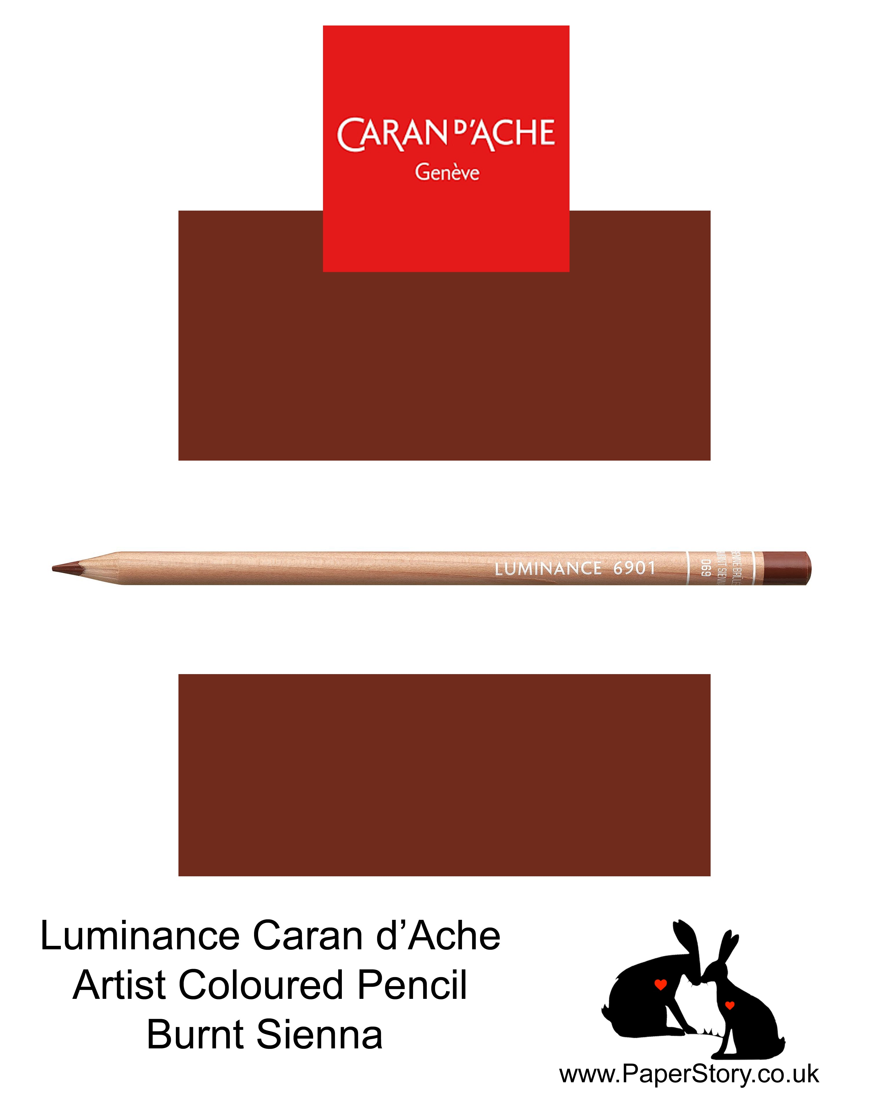 Caran d'Ache Luminance individual Artist Colour Pencils 6901 Burnt Sienna 069