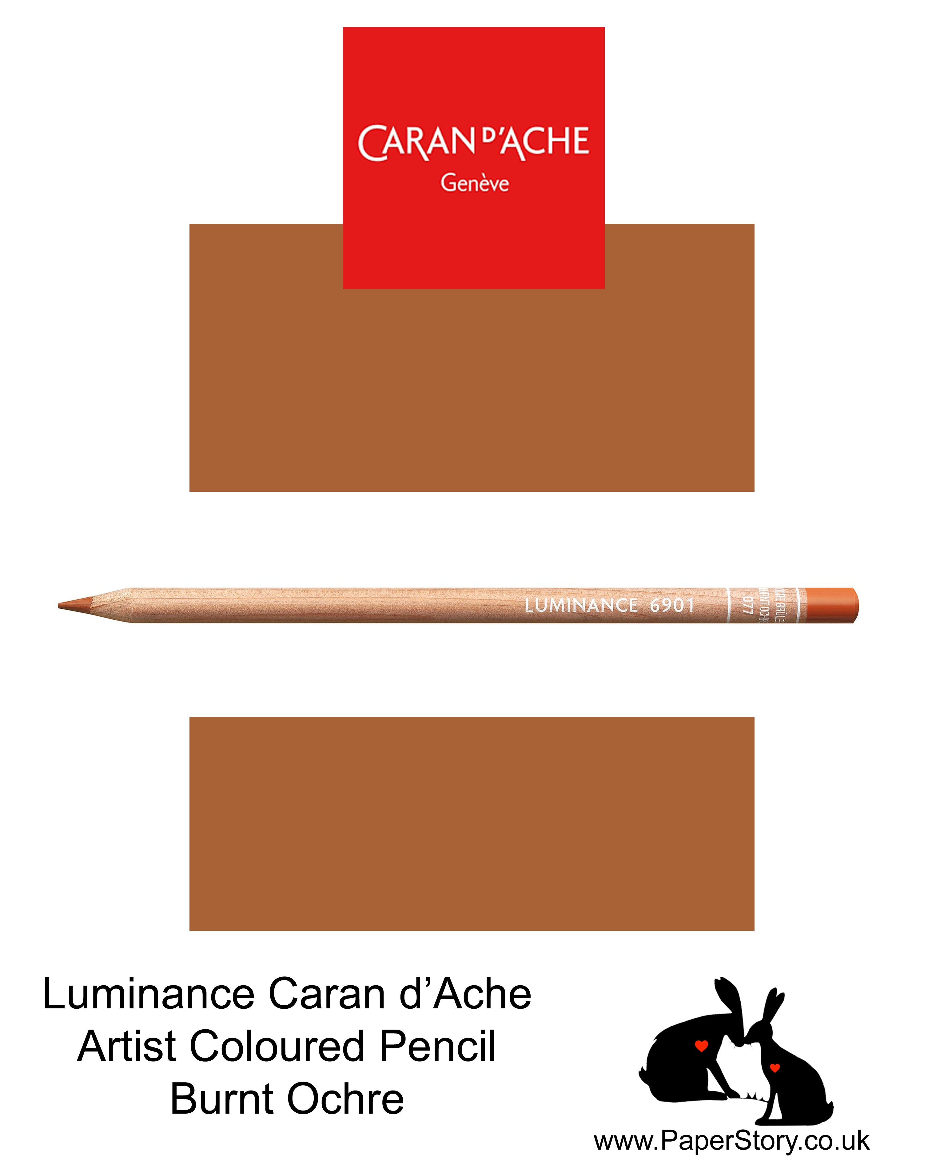 Caran d'Ache Luminance individual Artist Colour Pencils 6901 Burnt Ochre 077