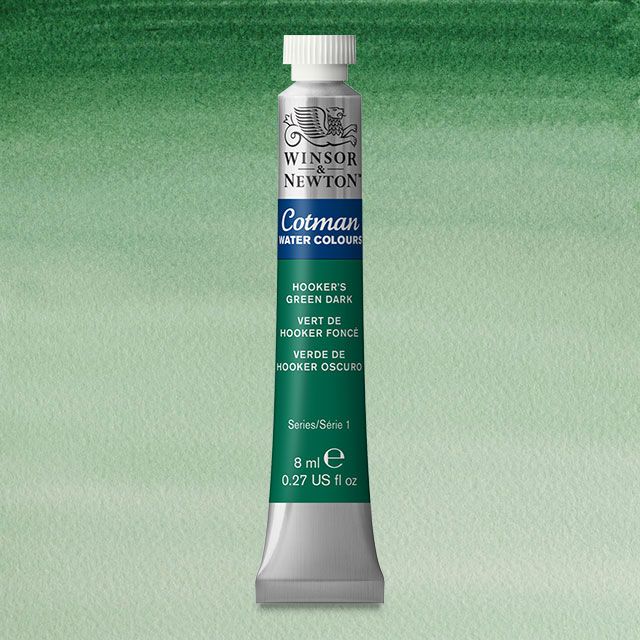Winsor & Newton Watercolour Paint Cotman 8ml tube : Hooker's Green Dark