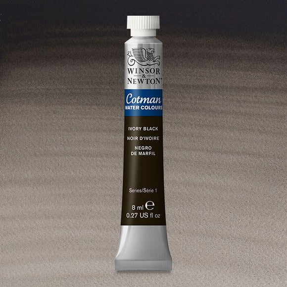 Winsor & Newton Watercolour Paint Cotman 8ml tube : Ivory Black