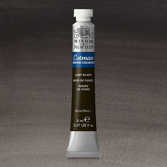 Winsor & Newton Watercolour Paint Cotman 8ml tube : Lamp Black