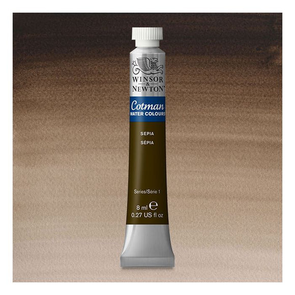Winsor & Newton Watercolour Paint Cotman 8ml tube : Sepia