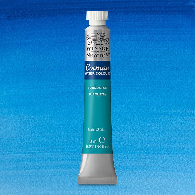 Winsor & Newton Watercolour Paint Cotman 8ml tube : Turquoise