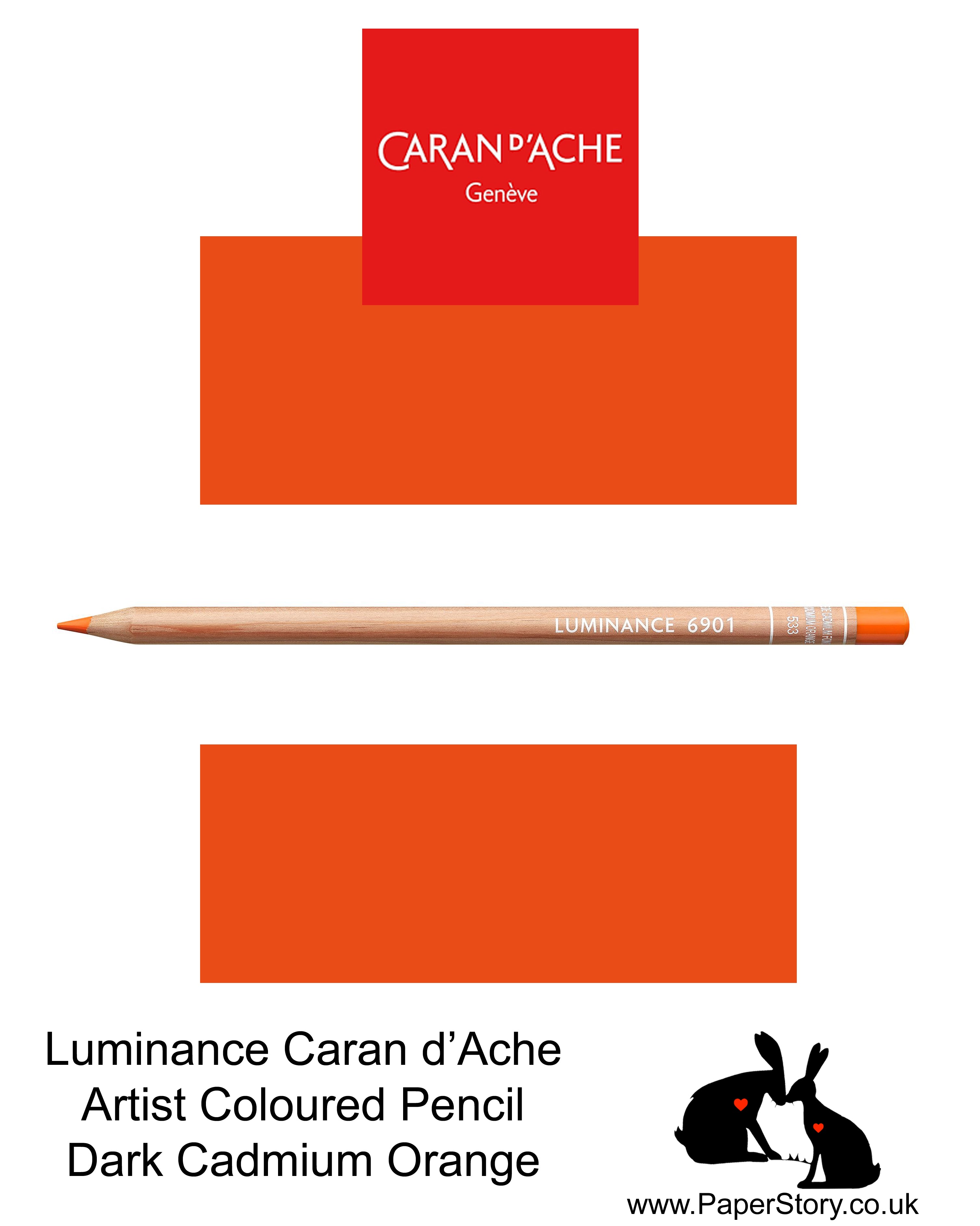 NEW Caran d'Ache Luminance individual Artist Colour Pencils 6901 Dark Cadmium Orange 533