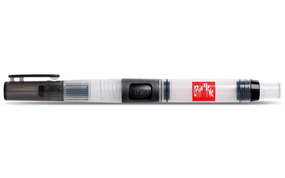 Caran D’Ache Premium quality waterbrush. Set of 3 mixed brushes with a reservoir & Synthetic brush tips, are practical and easy to use.