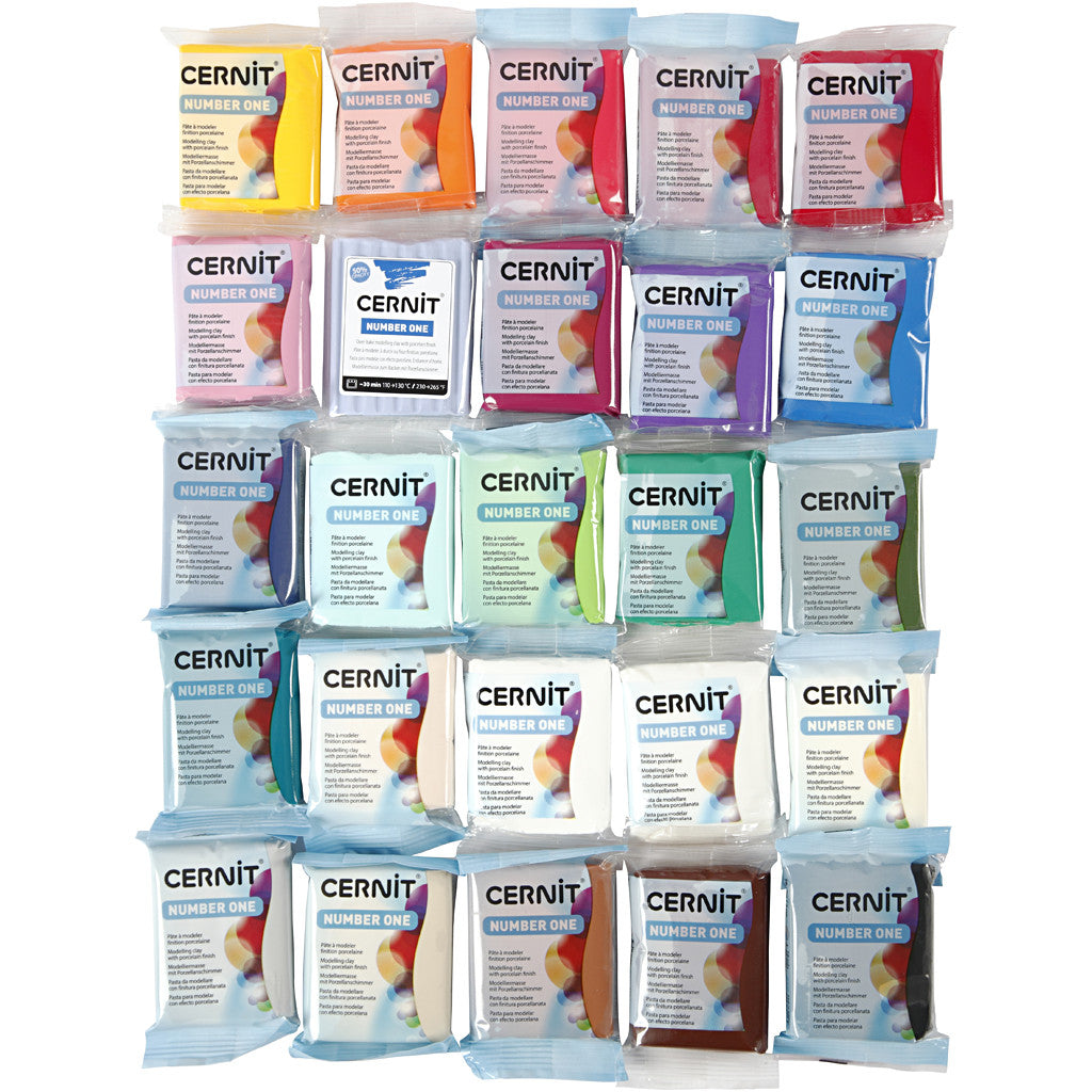 Cernit Premium Polymer clay mixed starter pack of 25 blocks 56g