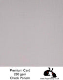 A4 Smooth card 280 gsm Single sided, white mini check repeating pattern, on a taupe background.  Smooth card, perfect for crafting and card making.