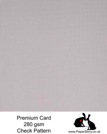 A4 Smooth card 280 gsm Single sided, white mini check repeating pattern, on a taupe background.  Smooth card, perfect for crafting and card making.