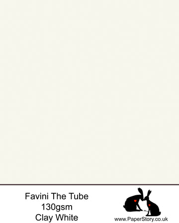 The Tube Favini Clay white, is a beautiful soft natural white. is an innovative matte paper and our favourite PaperCutting paper, also be use for foil and screen blocking. The subtle soft touch of this paper provides an elegance unsurpassed by any other paper