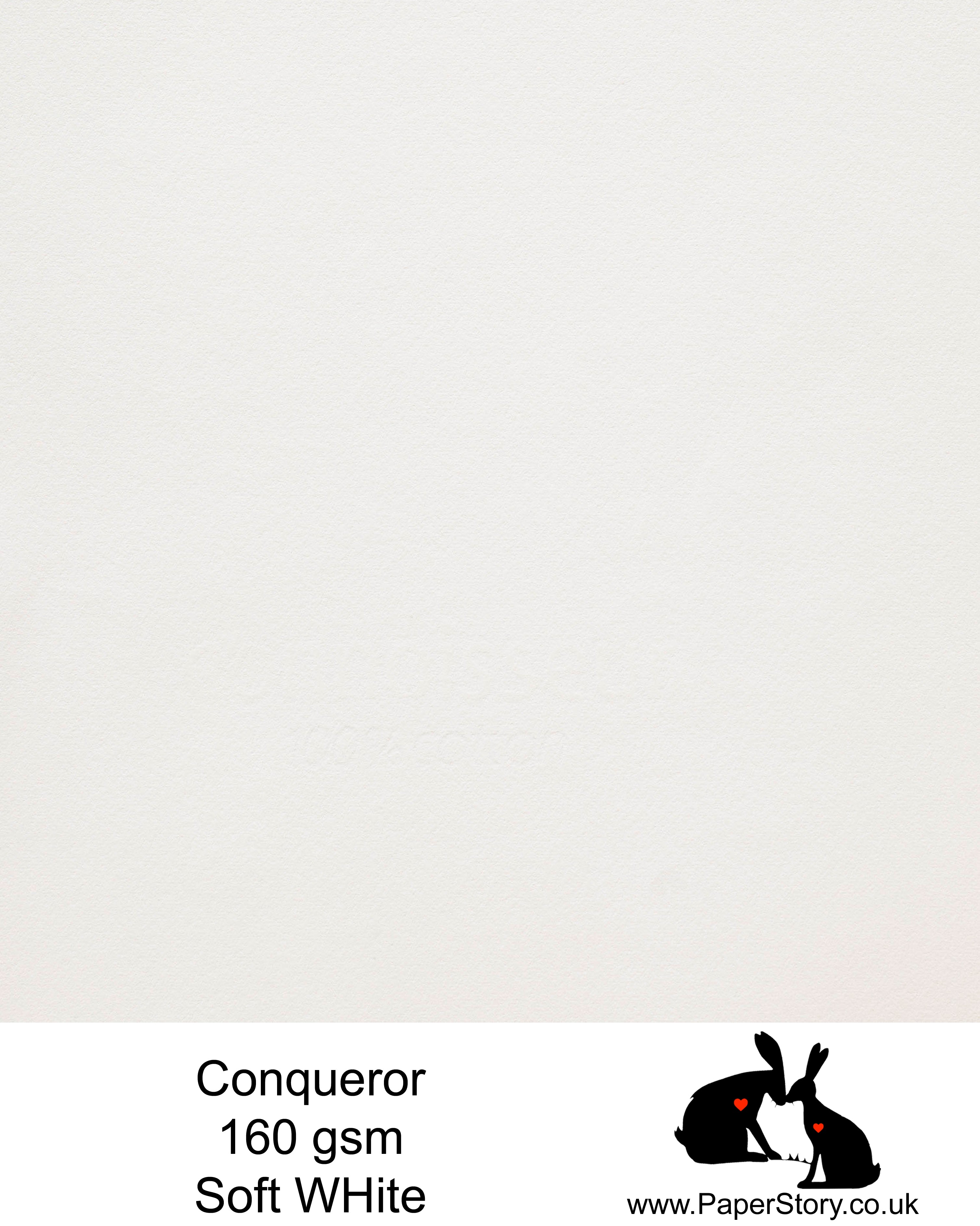 Conqueror 100% Cotton paper 160 gsm, soft white. This 100 % Cotton tree free, smooth soft white paper is ideal for printing, Papercutting, plus brush lettering calligraphy projects. The benchmark for luxury and quality