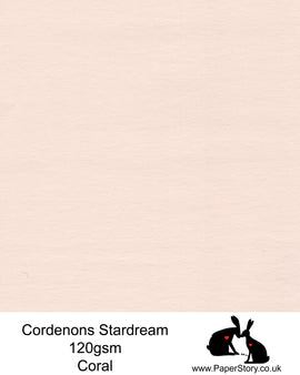 A4 Stardream 120gsm paper for Papercutting, craft, flower making  and wedding stationery. Soft pink coral colour, beautiful for flower making and wedding stationery.