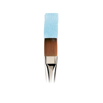 Winsor & Newton Cotman 777 Synthetic one stroke brush 13mm 1/2". A quality versatile brush, using a blend of fibres with differing thickness the thicker fibres contribute strength and spring whilst the thinner fibres improve colour carrying capacity. Together they retain a perfect point, time after time and are ideal for watercolour or acrylic.