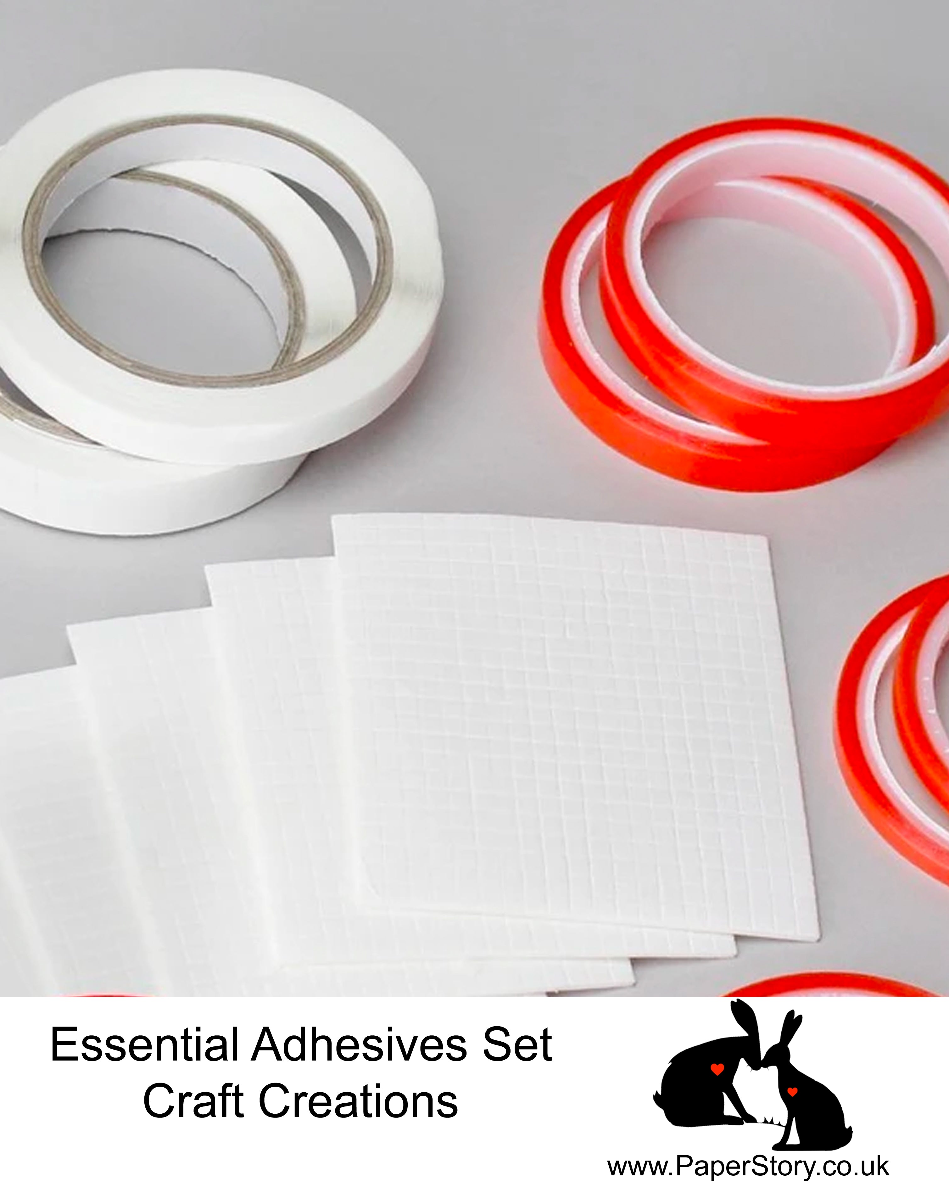 Adhesive Set foam pads, finger lift tape and red tape rolls