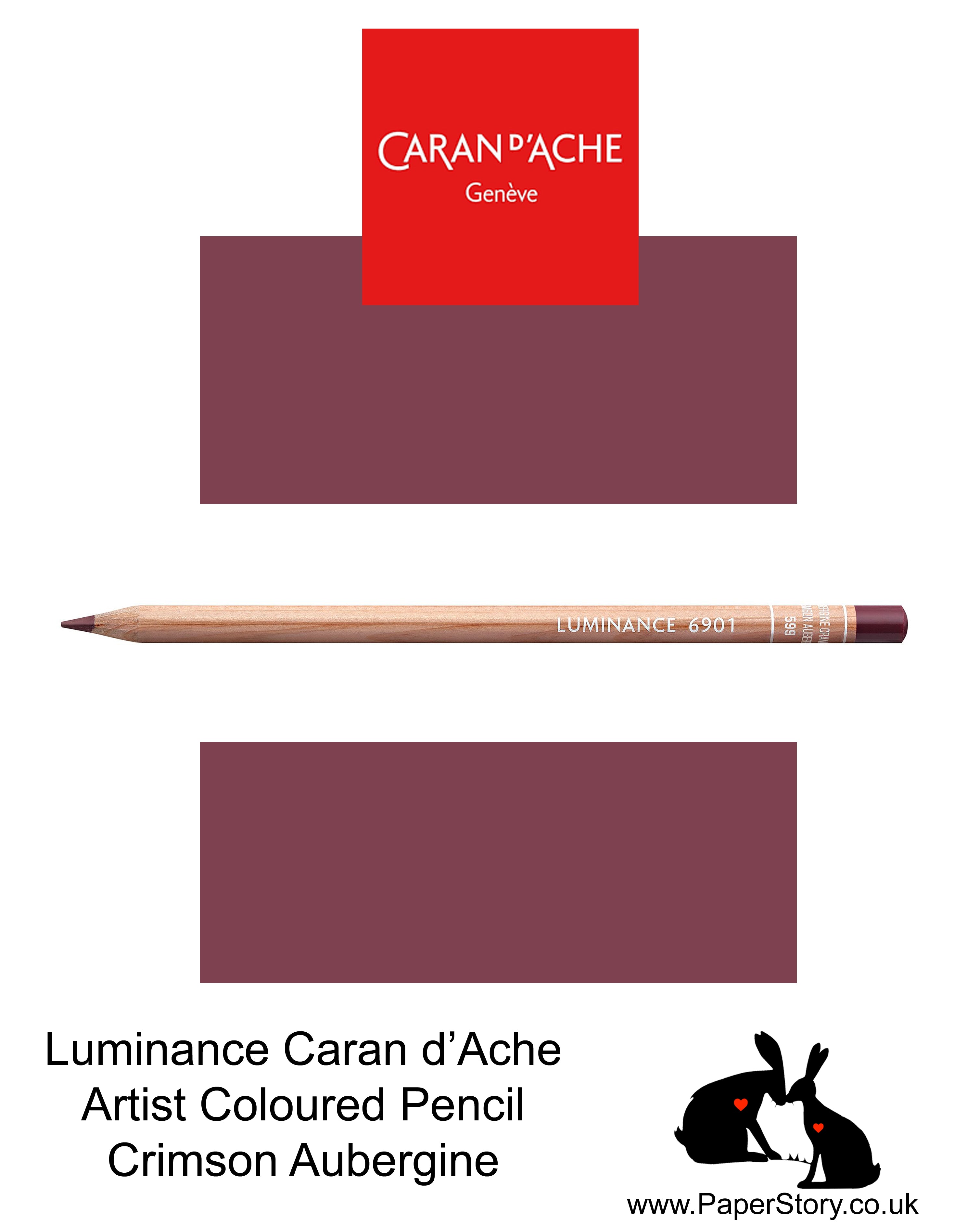 Caran d'Ache Luminance individual Artist Colour Pencils 6901 Crimson Aubergine 599